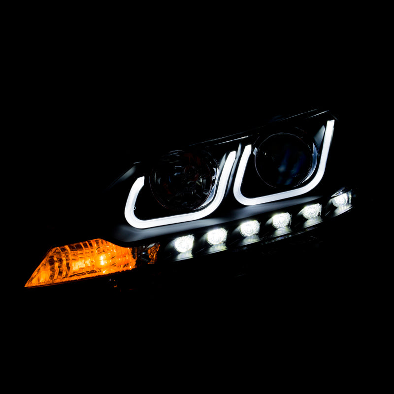 ANZO 2013-2015 Nissan Sentra Projector Headlights w/ U-Bar Black