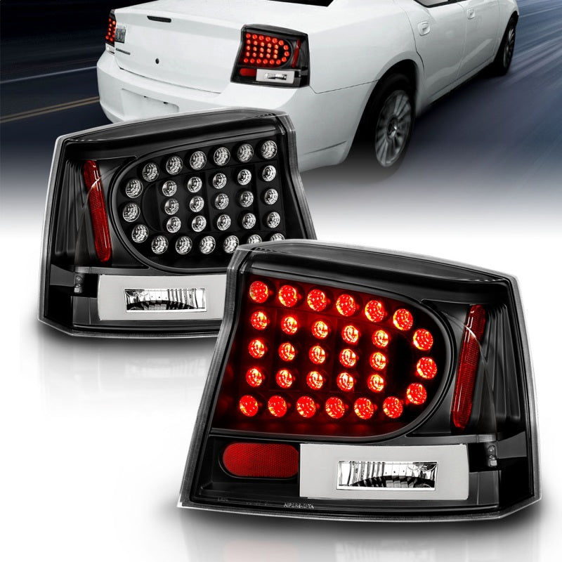 ANZO 2006-2008 Dodge Charger LED Taillights Black
