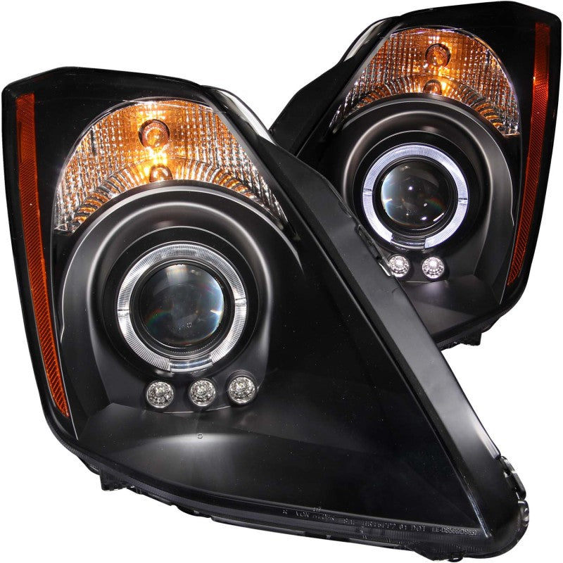ANZO 2003-2005 Nissan 350Z Projector Headlights w/ Halo Black