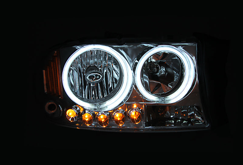 ANZO 1997-2004 Dodge Dakota Projector Headlights w/ Halo Black 1 pc