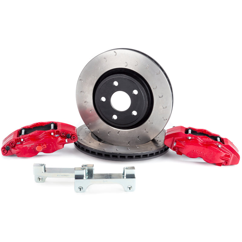 Alcon 2018+ Jeep JL 350x32mm Rotors 6-Piston Red Calipers Front Brake Upgrade Kit