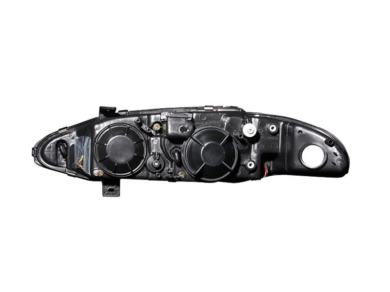 ANZO 1997-1999 Mitsubishi Eclipse Projector Headlights w/ Halo Black G2