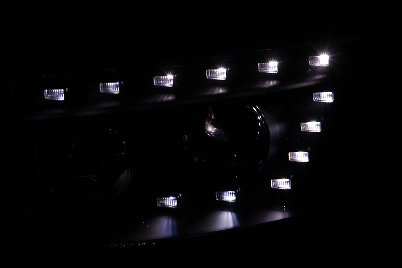 ANZO 2007-2007 Hyundai Santa Fe Projector Headlights w/ LED Black