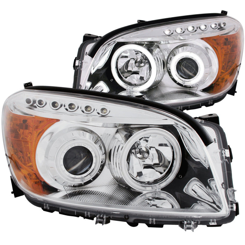 ANZO 2006-2008 Toyota Rav4 Projector Headlights w/ Halo Chrome (CCFL)